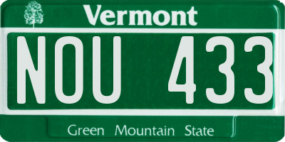 VT license plate NOU433