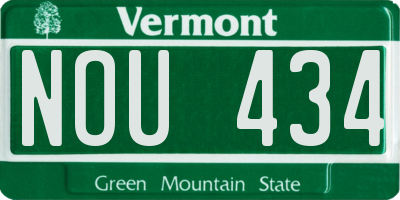 VT license plate NOU434