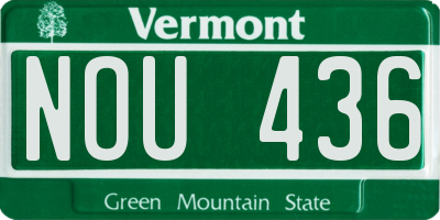 VT license plate NOU436