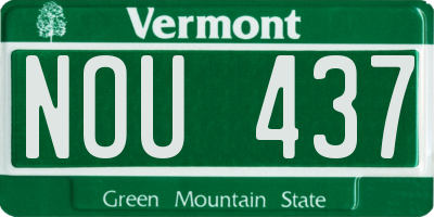 VT license plate NOU437