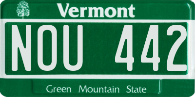 VT license plate NOU442