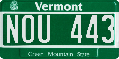 VT license plate NOU443