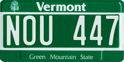 VT license plate NOU447