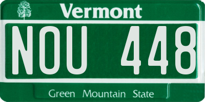 VT license plate NOU448
