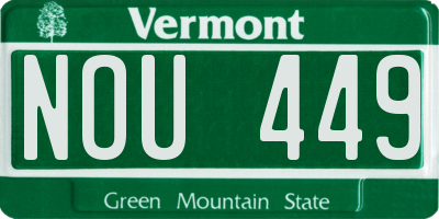 VT license plate NOU449
