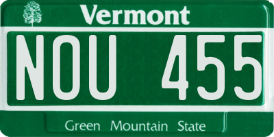 VT license plate NOU455