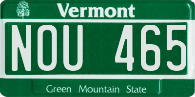 VT license plate NOU465