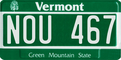 VT license plate NOU467