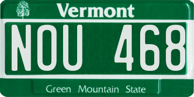 VT license plate NOU468