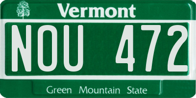 VT license plate NOU472