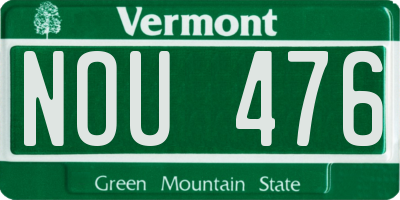 VT license plate NOU476