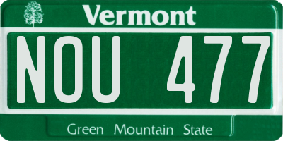 VT license plate NOU477