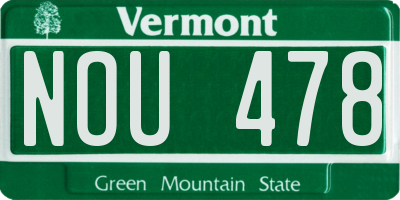 VT license plate NOU478