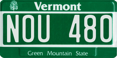 VT license plate NOU480
