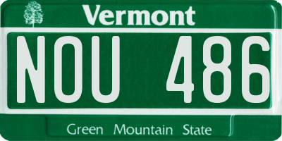 VT license plate NOU486