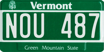 VT license plate NOU487