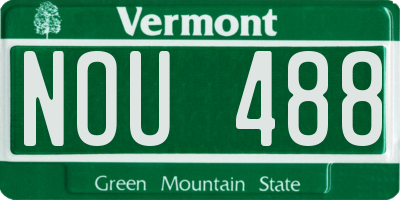 VT license plate NOU488