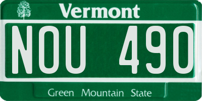 VT license plate NOU490