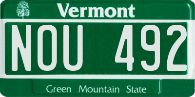 VT license plate NOU492