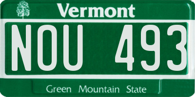 VT license plate NOU493