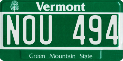 VT license plate NOU494