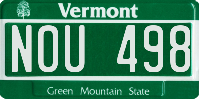 VT license plate NOU498