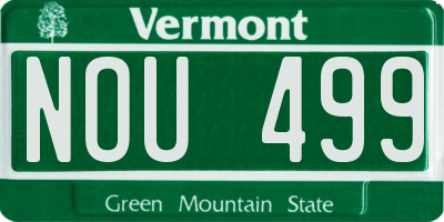 VT license plate NOU499