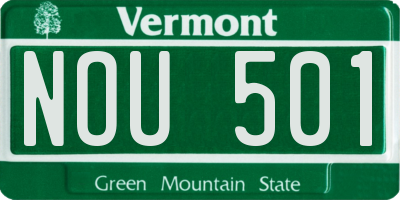 VT license plate NOU501