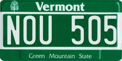 VT license plate NOU505