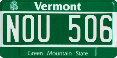 VT license plate NOU506