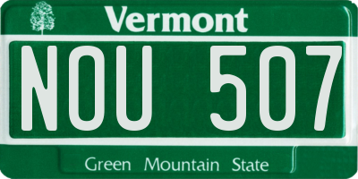 VT license plate NOU507