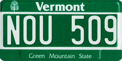 VT license plate NOU509