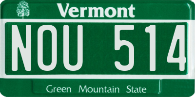 VT license plate NOU514