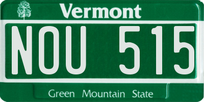 VT license plate NOU515