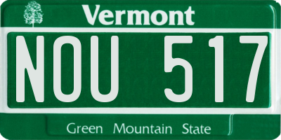 VT license plate NOU517