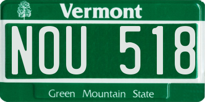 VT license plate NOU518