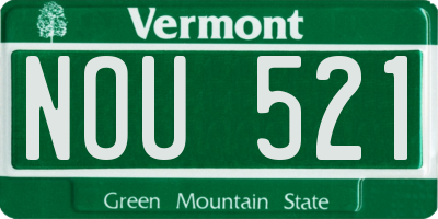 VT license plate NOU521