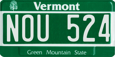 VT license plate NOU524