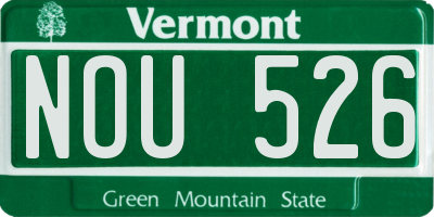 VT license plate NOU526
