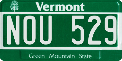 VT license plate NOU529
