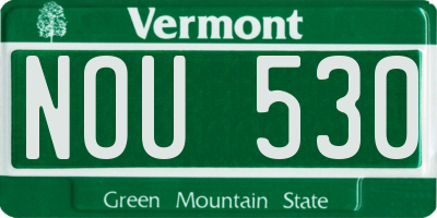 VT license plate NOU530