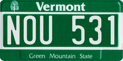 VT license plate NOU531