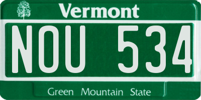 VT license plate NOU534