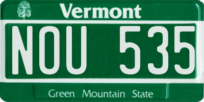 VT license plate NOU535