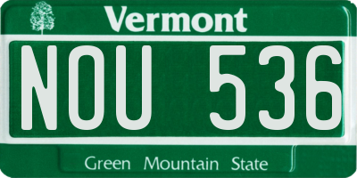 VT license plate NOU536