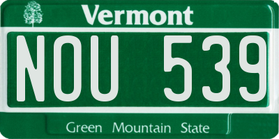 VT license plate NOU539