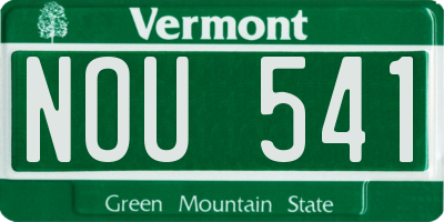 VT license plate NOU541