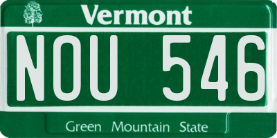 VT license plate NOU546