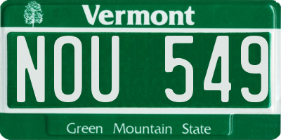 VT license plate NOU549