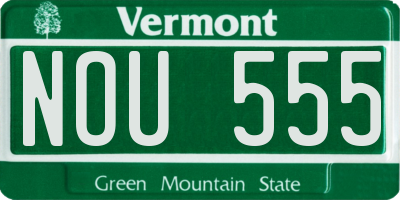 VT license plate NOU555